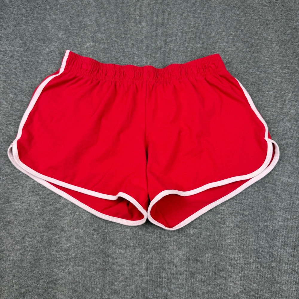 BCG‎ Athletic Dolphin Shorts Womens Medium Red White Trim Elastic Waist